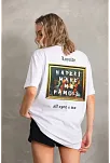 Kadın Ön Ve Arka Baskılı Oversize Kısa Kol  T-shirt - Beyaz
