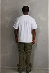 Erkek Baskılı T-shirt Kısa Kol Bisiklet Yaka Rahat Kalıp Tişört - Beyaz