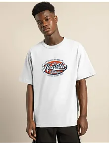 Erkek Baskılı T-shirt Kısa Kol Bisiklet Yaka Regular Fit Rahat Kalıp Günlük Tişört - Beyaz