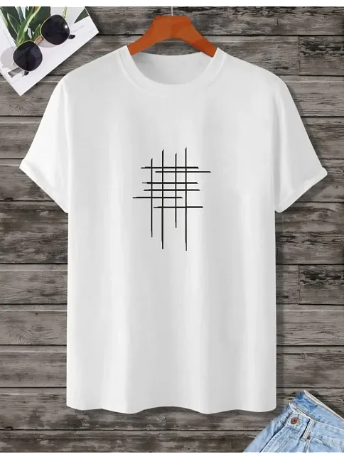 Kadın Baskılı Oversize  Kısa Kol T-shirt - Beyaz