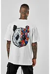Erkek Baskılı T-shirt Kısa Kol Bisiklet Yaka Regular Fit Rahat Kalıp Tişört -  Beyaz