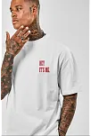 Erkek Baskılı T-shirt Kısa Kol Bisiklet Yaka Regular Fit Rahat Kalıp Tişört - Beyaz