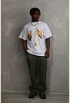Erkek Baskılı T-shirt Kısa Kol Bisiklet Yaka Rahat Kalıp Tişört - Beyaz