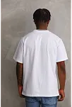 Erkek Baskılı T-shirt Kısa Kol Bisiklet Yaka Rahat Kalıp Tişört - Beyaz