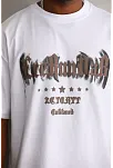 Erkek Baskılı T-shirt Kısa Kol Bisiklet Yaka Rahat Kalıp Tişört - Beyaz