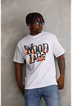 Erkek Baskılı T-shirt Kısa Kol Bisiklet Yaka Rahat Kalıp Tişört - Beyaz