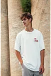 Erkek Baskılı T-shirt Kısa Kol Bisiklet Yaka Regular Fit Rahat Kalıp Tişört - Beyaz