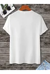 Kadın Baskılı Oversize  Kısa Kol T-shirt - Beyaz