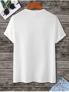 Kadın Baskılı Oversize  Kısa Kol T-shirt - Beyaz