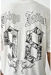 Erkek Kısa Kol Yazlık Tişört Bisiklet Yaka Baskılı Oversize T-shirt - Beyaz