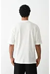 Erkek Box Eldiven Baskılı T-shirt Kısa Kol Bisiklet Yaka Tişört - Beyaz
