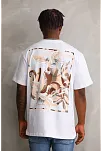 Erkek Baskılı T-shirt Kısa Kol Bisiklet Yaka Rahat Kalıp Tişört - Beyaz