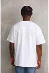 Erkek Baskılı T-shirt Kısa Kol Bisiklet Yaka Rahat Kalıp Tişört - Beyaz