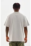 Erkek Kısa Kol Yazlık Tişört Bisiklet Yaka Baskılı Oversize T-shirt - Gri