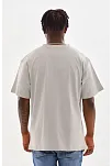 Erkek Baskılı T-shirt Kısa Kol Bisiklet Yaka Rahat Kalıp Tişört - Gri