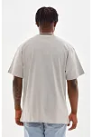Erkek Baskılı T-shirt Kısa Kol Bisiklet Yaka Rahat Kalıp Tişört - Gri