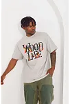 Erkek Kısa Kol Yazlık Tişört Bisiklet Yaka Baskılı Oversize T-shirt - Gri