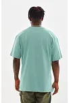 Erkek Baskılı T-shirt Kısa Kol Bisiklet Yaka Rahat Kalıp Tişört - Mint Yeşili