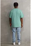 Erkek Baskılı T-shirt Kısa Kol Bisiklet Yaka Rahat Kalıp Tişört - Mint Yeşili