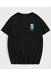 Kadın Baskılı T-shirt Kısa Kol Bisiklet Yaka Oversize Rahat Kalıp Tişört - Siyah