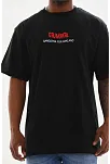 Erkek Baskılı T-shirt Kısa Kol Bisiklet Yaka Rahat Kalıp Tişört  - Siyah