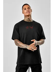 Erkek Baskılı T-shirt Kısa Kol Bisiklet Yaka Regular Fit Rahat Kalıp Günlük Tişört - Siyah
