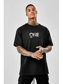 Erkek Baskılı T-shirt Kısa Kol Bisiklet Yaka Regular Fit Rahat Kalıp Tişört - Siyah