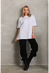 Kadın Düz  Kısa Kol Penye T-shirt - Beyaz