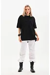 Kadın Düz  Kısa Kol Penye T-shirt - Siyah