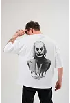 Erkek Baskılı T-shirt Kısa Kol Bisiklet Yaka Regular Fit Rahat Kalıp Günlük Tişört - Beyaz