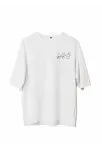 Erkek Baskılı T-shirt Kısa Kol Bisiklet Yaka Regular Fit Rahat Kalıp Günlük Tişört - Beyaz