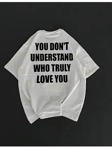 Kadın Baskılı T-shirt Kısa Kol Bisiklet Yaka Regular Fit Rahat Kalıp Günlük Tişört - Beyaz