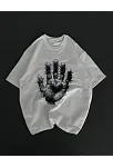 Kadın Baskılı T-shirt Kısa Kol Bisiklet Yaka Regular Fit Rahat Kalıp Günlük Tişört - Beyaz