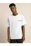 Erkek Kısa Kol Yazlık Tişört Bisiklet Yaka Baskılı Oversize T-shirt - Beyaz