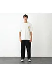 Erkek Kısa Kol Yazlık Tişört Bisiklet Yaka Baskılı Oversize T-shirt - Beyaz