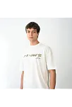 Erkek Baskılı T-shirt Kısa Kol Bisiklet Yaka Regular Fit Rahat Kalıp Günlük Tişört- Beyaz