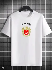 Erkek Kısa Kol Yazlık Tişört Bisiklet Yaka Baskılı Oversize T-shirt - Beyaz