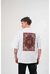 Erkek Bisiklet Yaka Baskılı Kısa Kol T-shirt - Beyaz