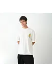 Erkek Kısa Kol Yazlık Tişört Bisiklet Yaka Baskılı Oversize T-shirt - Beyaz