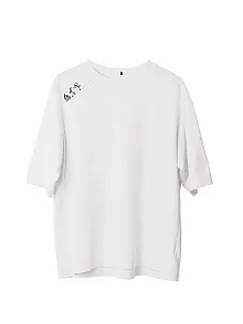 Erkek Baskılı T-shirt Kısa Kol Bisiklet Yaka Regular Fit Rahat Kalıp Günlük Tişört - Beyaz