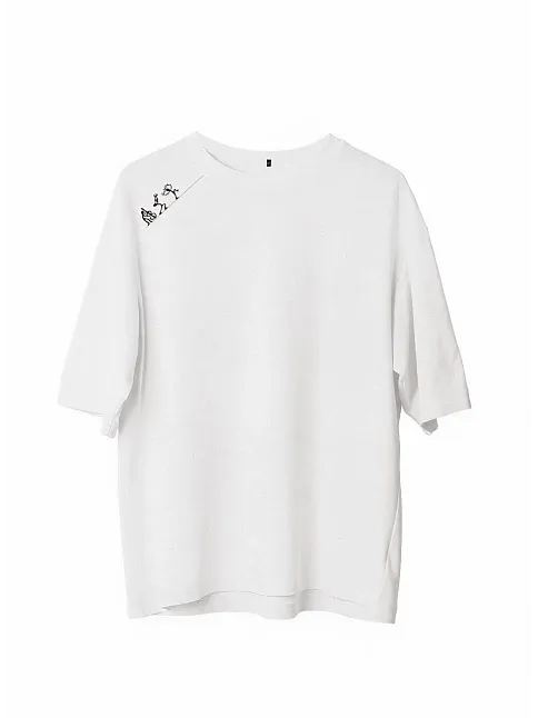 Erkek Baskılı T-shirt Kısa Kol Bisiklet Yaka Regular Fit Rahat Kalıp Günlük Tişört - Beyaz