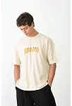 Erkek Baskılı T-shirt Kısa Kol Bisiklet Yaka Regular Fit Rahat Kalıp Günlük Tişört - Beyaz