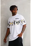 Erkek Kısa Kol Yazlık Tişört Bisiklet Yaka Baskılı Oversize T-shirt - Beyaz
