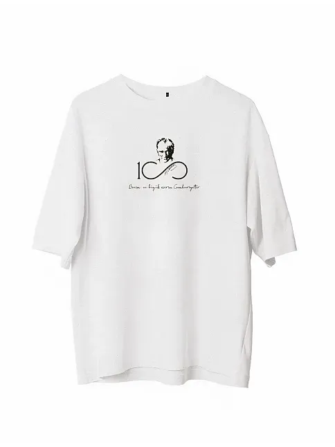 Erkek Baskılı T-shirt Kısa Kol Bisiklet Yaka Regular Fit Rahat Kalıp Günlük Tişört - Beyaz