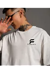 Erkek Kısa Kol Yazlık Tişört Bisiklet Yaka Baskılı Oversize T-shirt - Beyaz