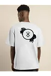 Erkek Baskılı T-shirt Kısa Kol Bisiklet Yaka Regular Fit Rahat Kalıp Günlük Tişört - Beyaz