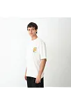 Erkek Kısa Kol Yazlık Tişört Bisiklet Yaka Baskılı Oversize T-shirt - Beyaz