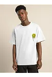 Erkek Kısa Kol Yazlık Tişört Bisiklet Yaka Baskılı Oversize T-shirt - Beyaz