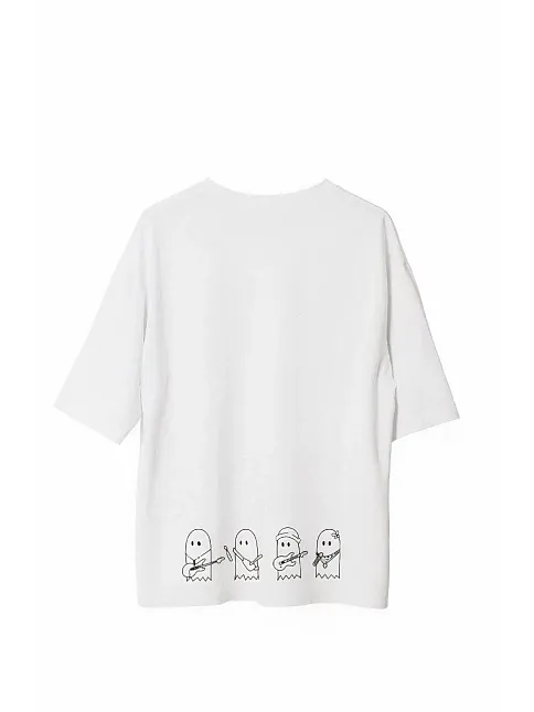 Erkek Baskılı T-shirt Kısa Kol Bisiklet Yaka Regular Fit Rahat Kalıp Günlük Tişört - Beyaz