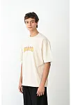 Erkek Baskılı T-shirt Kısa Kol Bisiklet Yaka Regular Fit Rahat Kalıp Günlük Tişört - Beyaz